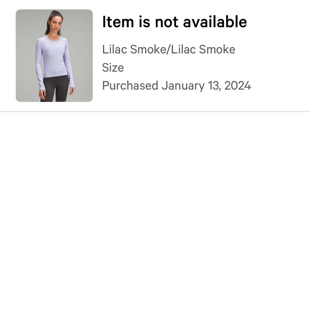 Lululemon swiftly tech long sleeve - lilac smoke - Picture 2 of 4